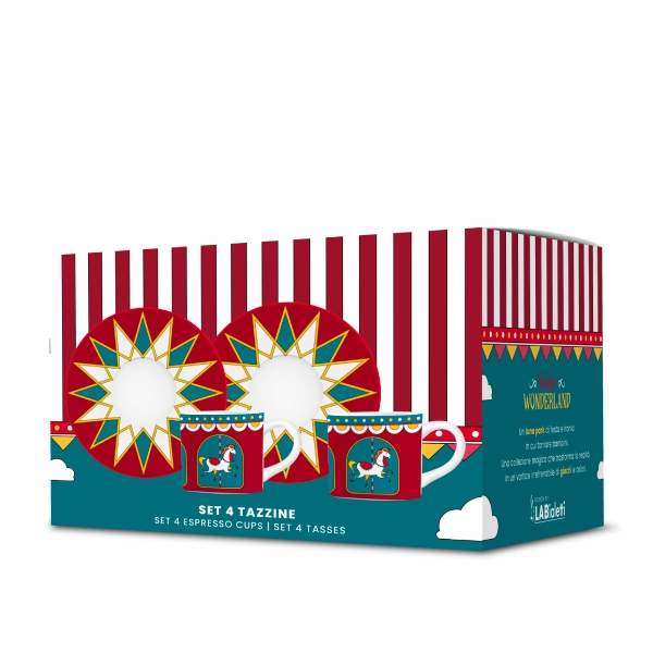 Bialetti Winter Wonderland 4 чаши за еспресо с чинийки 90 ml