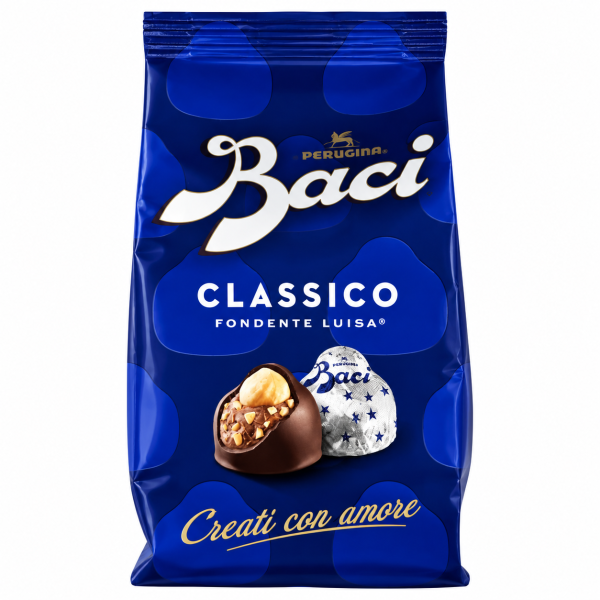 Baci Perugina шоколадови бонбони с лешници Classico Fondente Luisa, 125 g