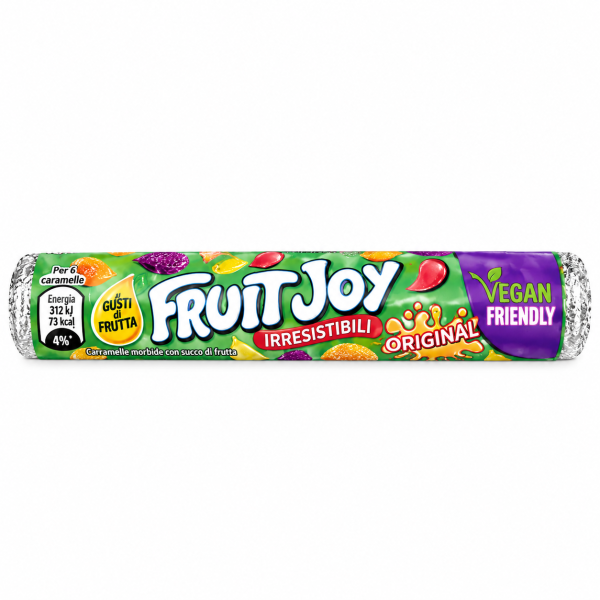Fruit Joy Original желирани бонбони с плодови вкусове – Vegan Friendly, 48 g