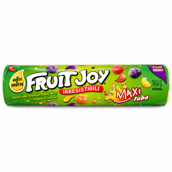 Fruit Joy Original Maxi Tubo желирани бонбони с плодови вкусове – Vegan Friendly, 125 g