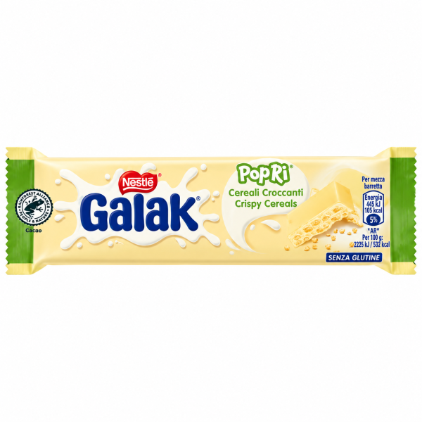 Nestlé бял шоколад с хрупкави зърнени частици Galak PoPrì – 40 g