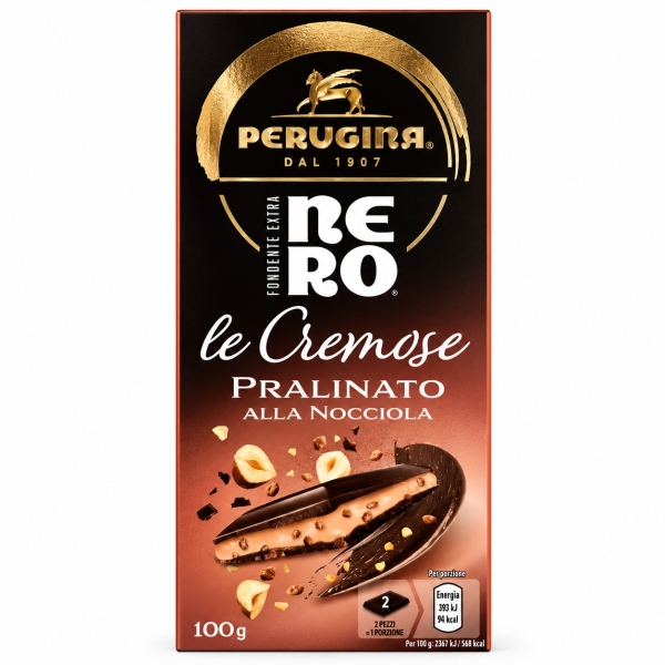 Perugina тъмен шоколад с пралинов пълнеж с лешници Nero Le Cremose Pralinato – 100 g