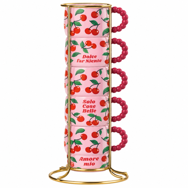 Bialetti комплект 6 порцеланови чаши Mercato della Frutta 